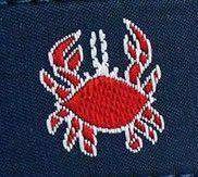 COUNTRY CLUB PREP Feeling Crabby Leather Tab Belt in Navy on Navy Canvas