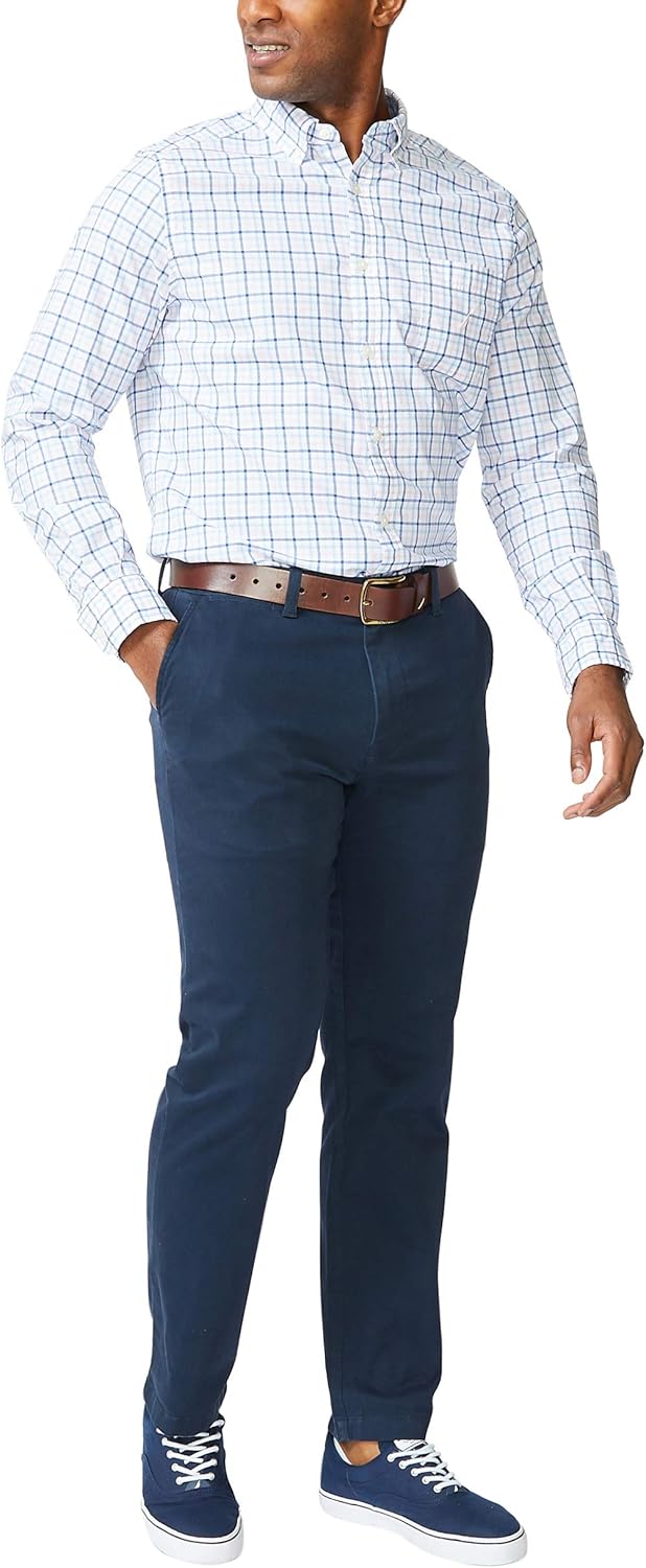 Nautica Men's Classic Fit Stretch Solid Long Sleeve Button Down Shirt