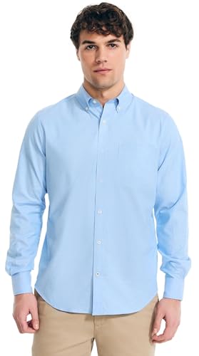Nautica Men's Classic Fit Stretch Solid Long Sleeve Button Down Shirt