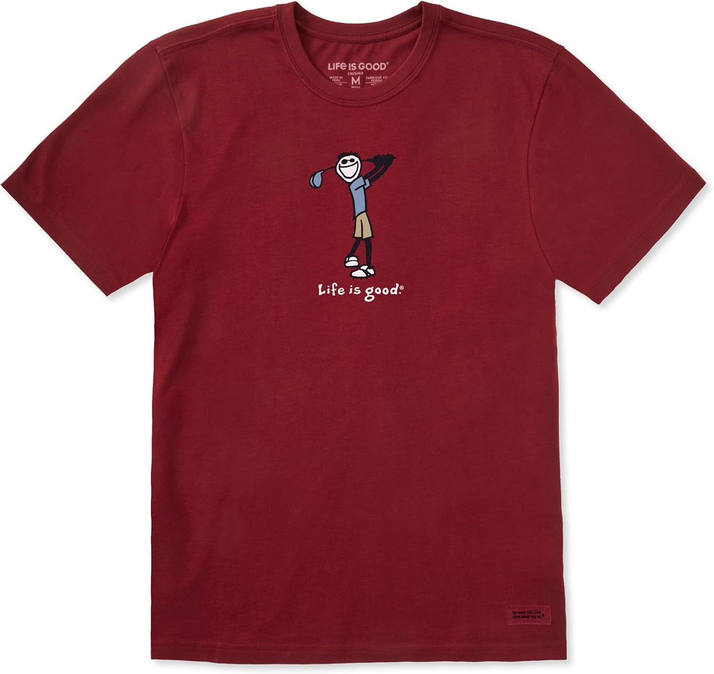 Life is Good Men's Crusher Tee Shirt, Short Sleeve Cotton Graphic T-Shirts, Gold Jake