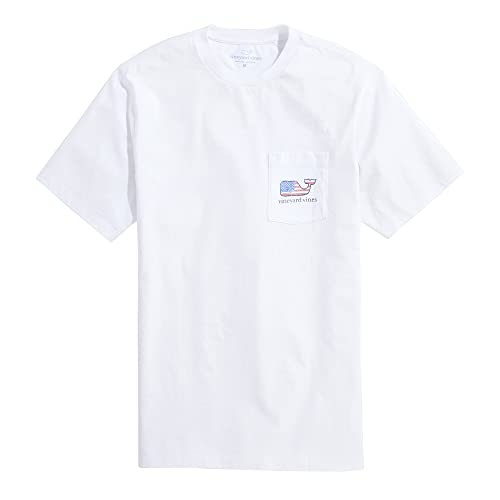 vineyard vines Men's Flag Whale Short Sleeve Pocket Tee