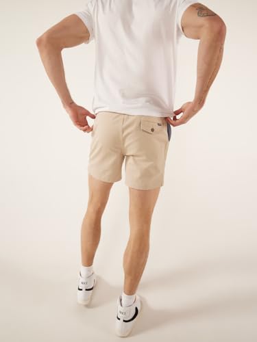 Chubbies Chino Shorts Men 5.5 Inch Inseam, Mens Shorts with Elastic Waistband, Chambray Pockets, Stretch Polyester & Cotton