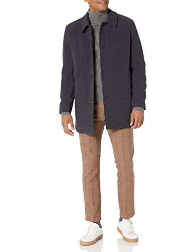 Cole Haan Men's Button Up Wool Plush Car Coat