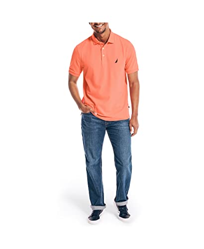 Nautica Men's Short Sleeve Solid Stretch Cotton Pique Polo Shirt