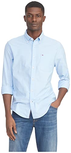 Tommy Hilfiger Men's Long Sleeve Button Down Stretch Oxford Shirt in Regular Fit