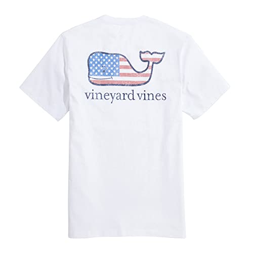 vineyard vines Men's Flag Whale Short Sleeve Pocket Tee