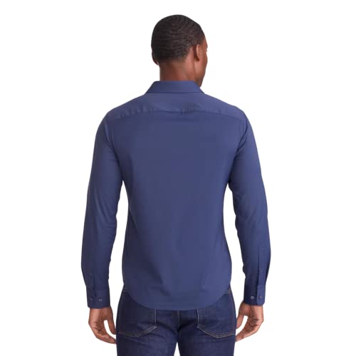 UNTUCKit Gironde - Untucked Performance Shirt for Men, Long Sleeve, Wrinkle-Free, Black, Regular Fit