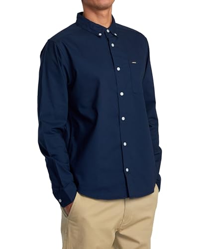 RVCA Men's Thatll Do Stretch Long Sleeve Woven Button Front Shirt