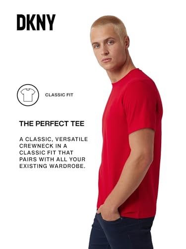 DKNY Mens T-Shirts - Luxury Men's T-Shirts | Classic Fitted Short Sleeve Crew Neck T-Shirts for Men | Plain Tshirts for Men