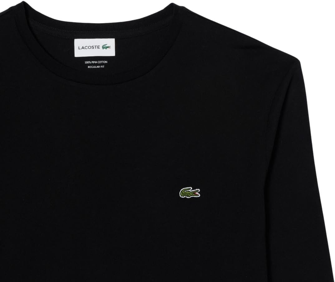 Lacoste Men's Long Sleeve Jersey Pima Regular Fit Crewneck T-Shirt