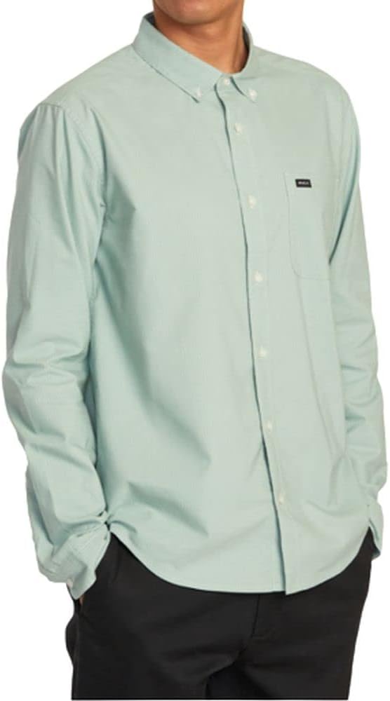 RVCA Men's Thatll Do Stretch Long Sleeve Woven Button Front Shirt