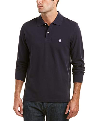 Brooks Brothers Mens Slim Fit All Mesh Cotton Long Sleeve Polo Shirt