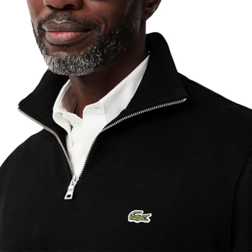 Lacoste Mens Long Sleeve Quarter Zip Cotton Sweatshirt