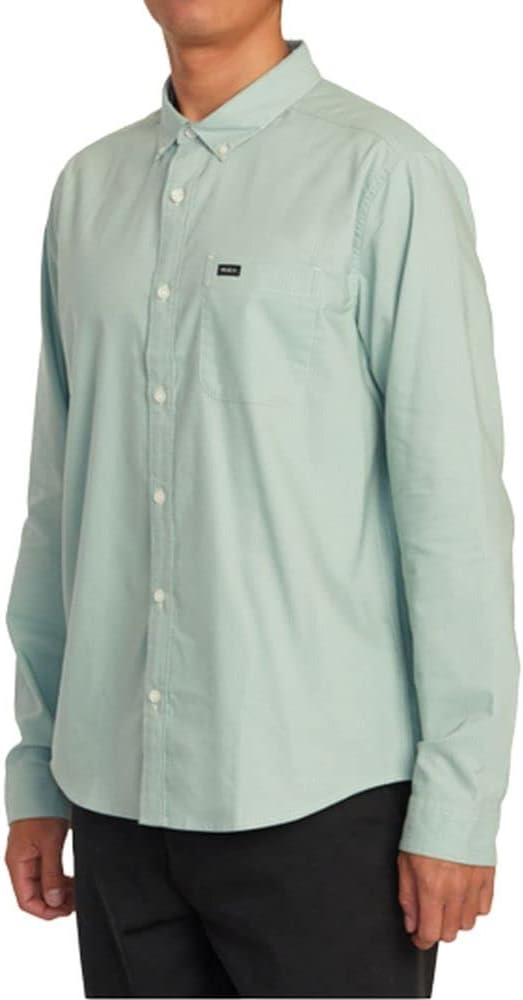 RVCA Men's Thatll Do Stretch Long Sleeve Woven Button Front Shirt