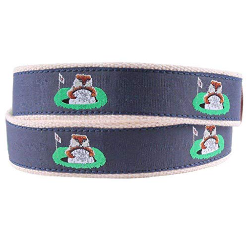 COUNTRY CLUB PREP Caddyshack Leather Tab Belt in Navy