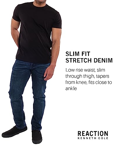 Kenneth Cole REACTION Mens Jeans Slim Fit - 2-Way Stretch Denim Jeans for Men Slim Fit - Men's Jeans 5-Pocket