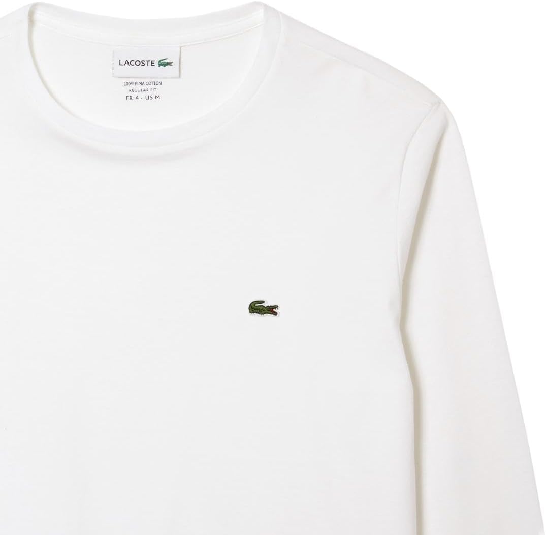 Lacoste Men's Long Sleeve Jersey Pima Regular Fit Crewneck T-Shirt