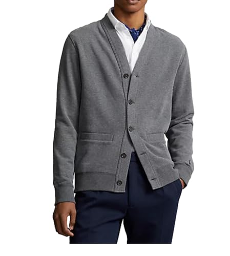 Polo Ralph Lauren The RL Fleece Cardigan (US, Alpha, X-Large, Regular, Regular, Barclay Heather)