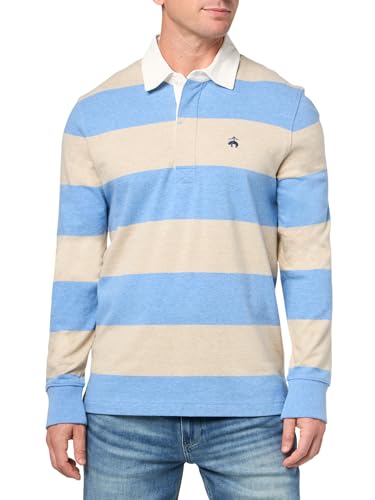 Brooks Brothers Men's Long Sleeve Garment-Washed Cotton Rugby Shirt