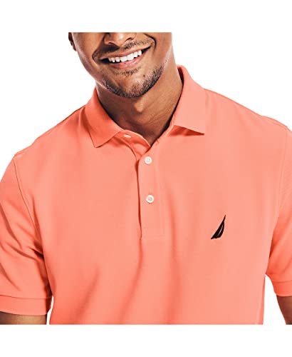 Nautica Men's Short Sleeve Solid Stretch Cotton Pique Polo Shirt