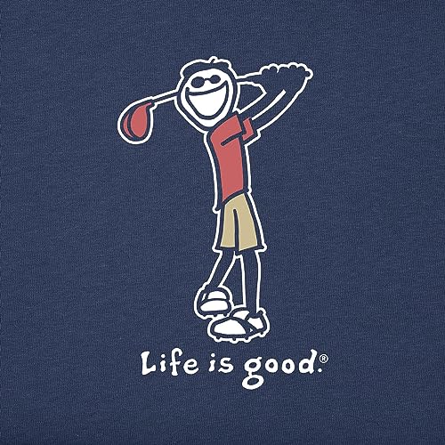 Life is Good Men's Crusher Tee Shirt, Short Sleeve Cotton Graphic T-Shirts, Gold Jake