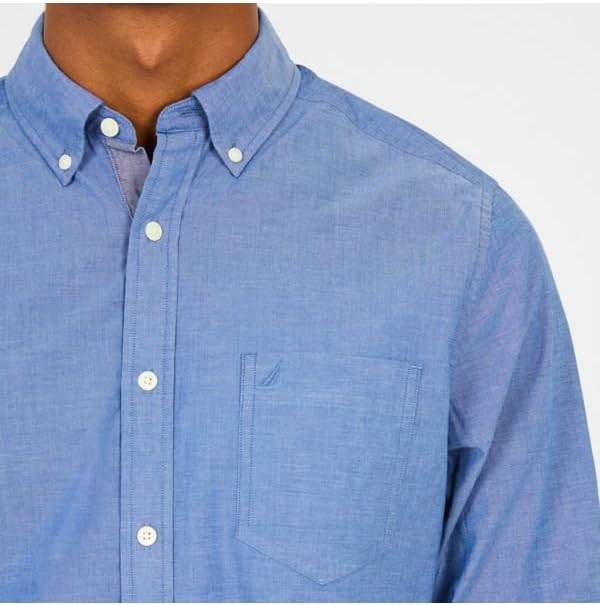 Nautica Men's Classic Fit Stretch Solid Long Sleeve Button Down Shirt