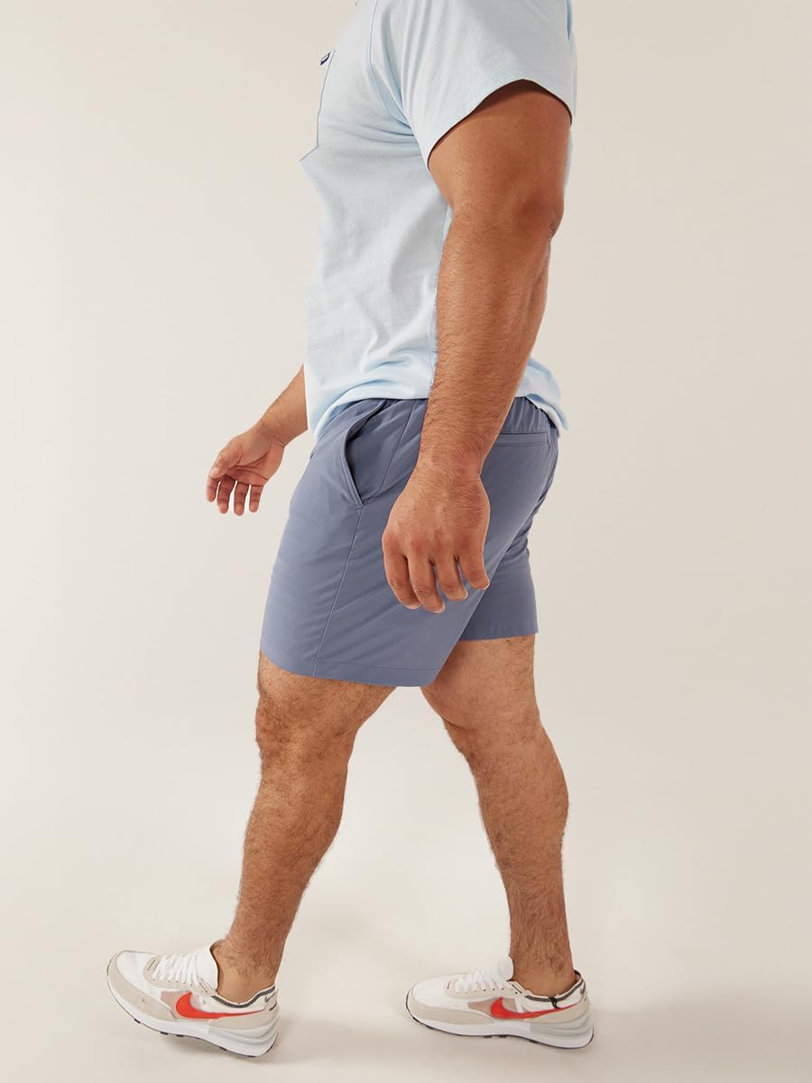 Chubbies Everywear Mens Shorts Casual 6-Inch Inseam, Elastic Waist, Water-Resistant, Zipper Pocket, Drawstring Secure Fit