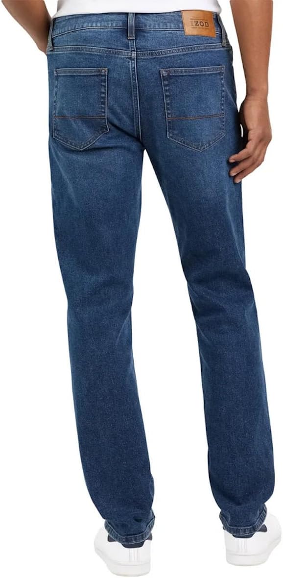 IZOD Saltwater Men's 5 Pocket Straight Fit Comfort Stretch Denim Jean