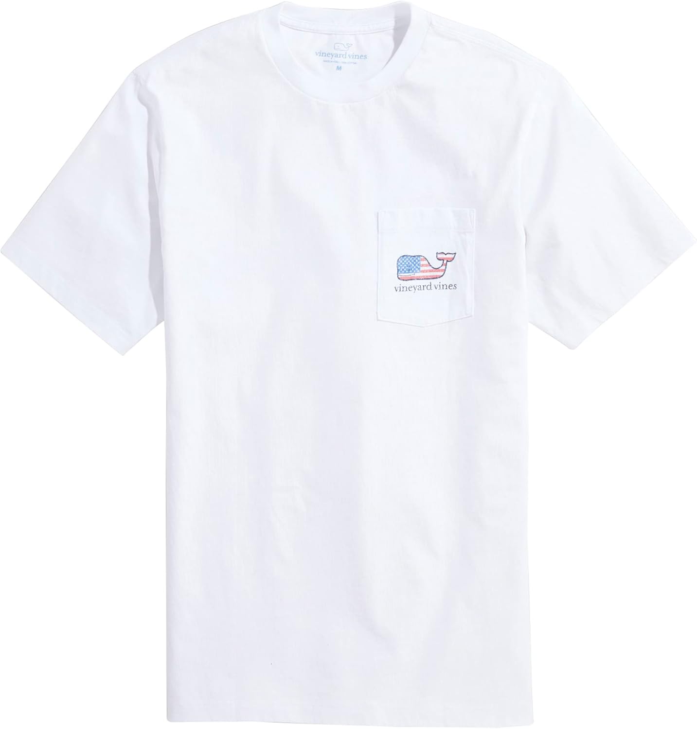 vineyard vines Men's Flag Whale Short Sleeve Pocket Tee