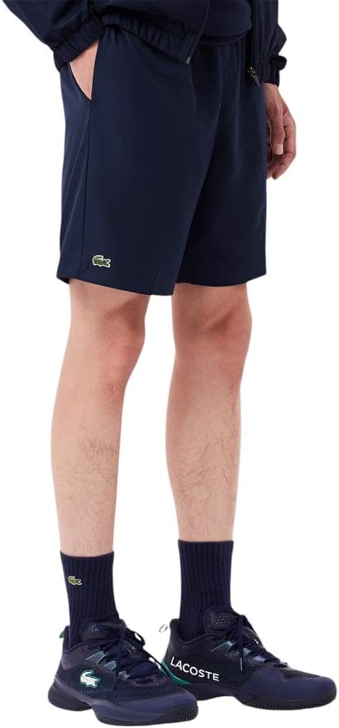 Lacoste Men's Sport Tennis Solid Diamond Weave Shorts