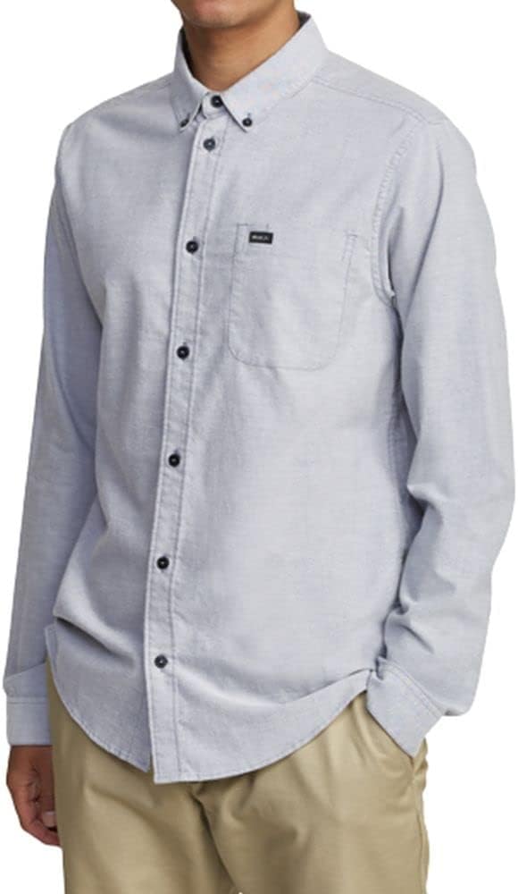 RVCA Men's Thatll Do Stretch Long Sleeve Woven Button Front Shirt