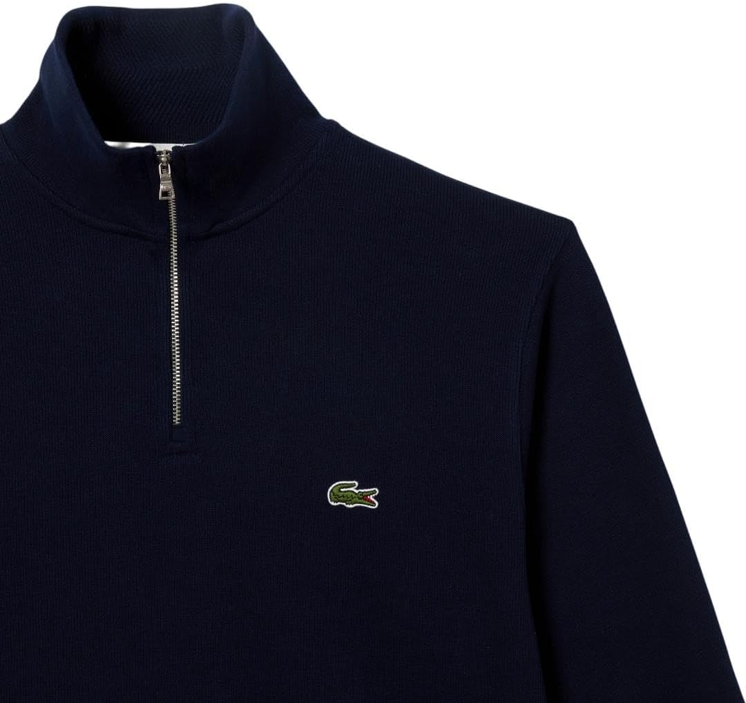 Lacoste Mens Long Sleeve Quarter Zip Cotton Sweatshirt