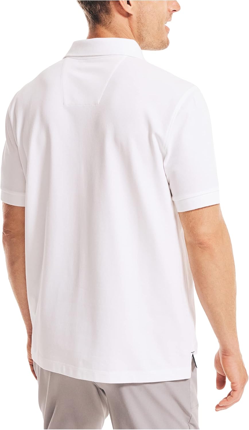 Nautica Men's Short Sleeve Solid Stretch Cotton Pique Polo Shirt