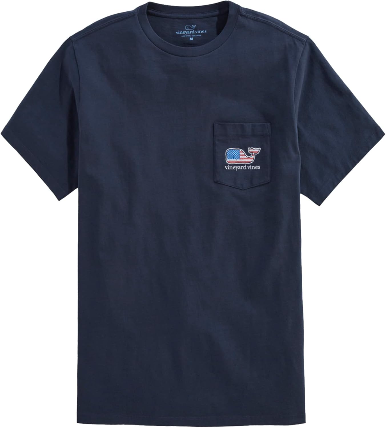 vineyard vines Men's Flag Whale Short Sleeve Pocket Tee