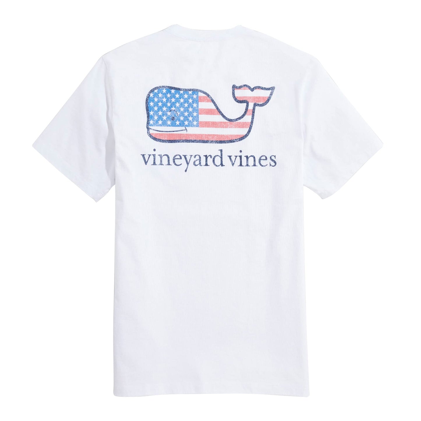 vineyard vines Men's Flag Whale Short Sleeve Pocket Tee