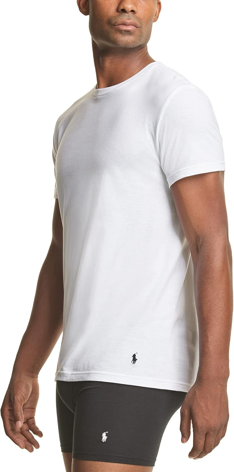 POLO RALPH LAUREN Men's Classic Stretch Crew Undershirts Big & Tall 3-Pack