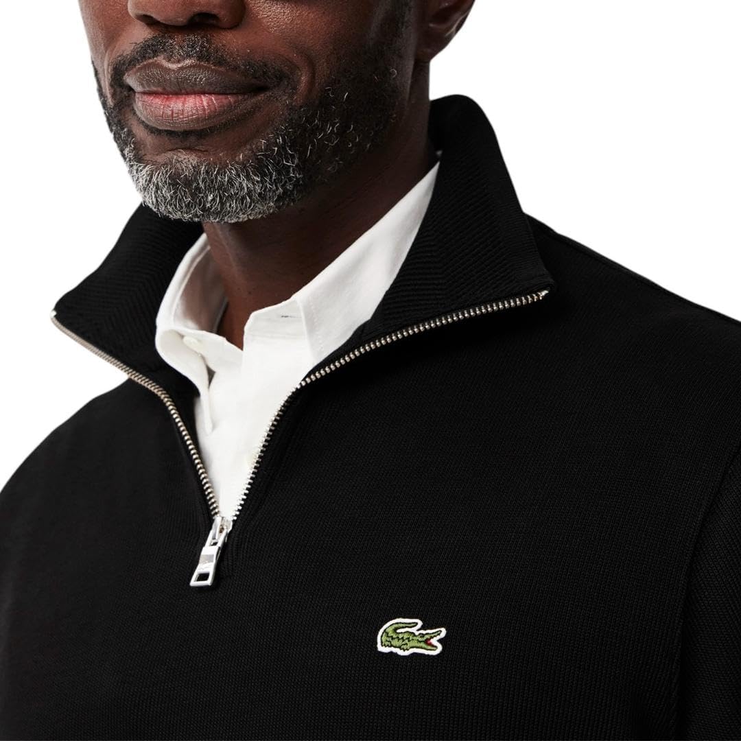 Lacoste Mens Long Sleeve Quarter Zip Cotton Sweatshirt