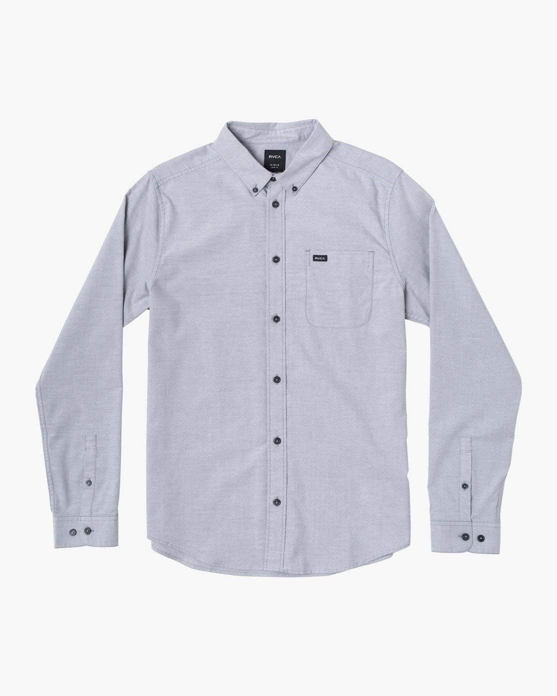 RVCA Men's Thatll Do Stretch Long Sleeve Woven Button Front Shirt