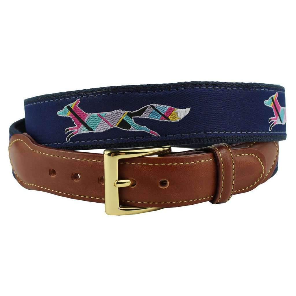 COUNTRY CLUB PREP Limited Edition Longshanks the Fox Ribbon Belt in Navy