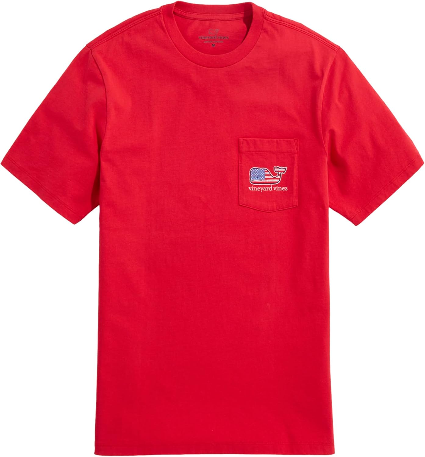 vineyard vines Men's Flag Whale Short Sleeve Pocket Tee