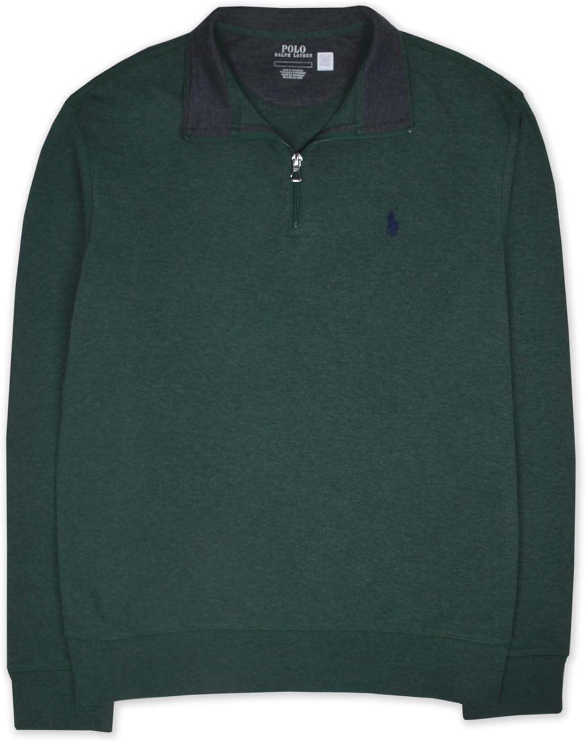 POLO RALPH LAUREN Men's Contrast Collar Soft Jersey Cotton Half Zip Pullover Sweater,