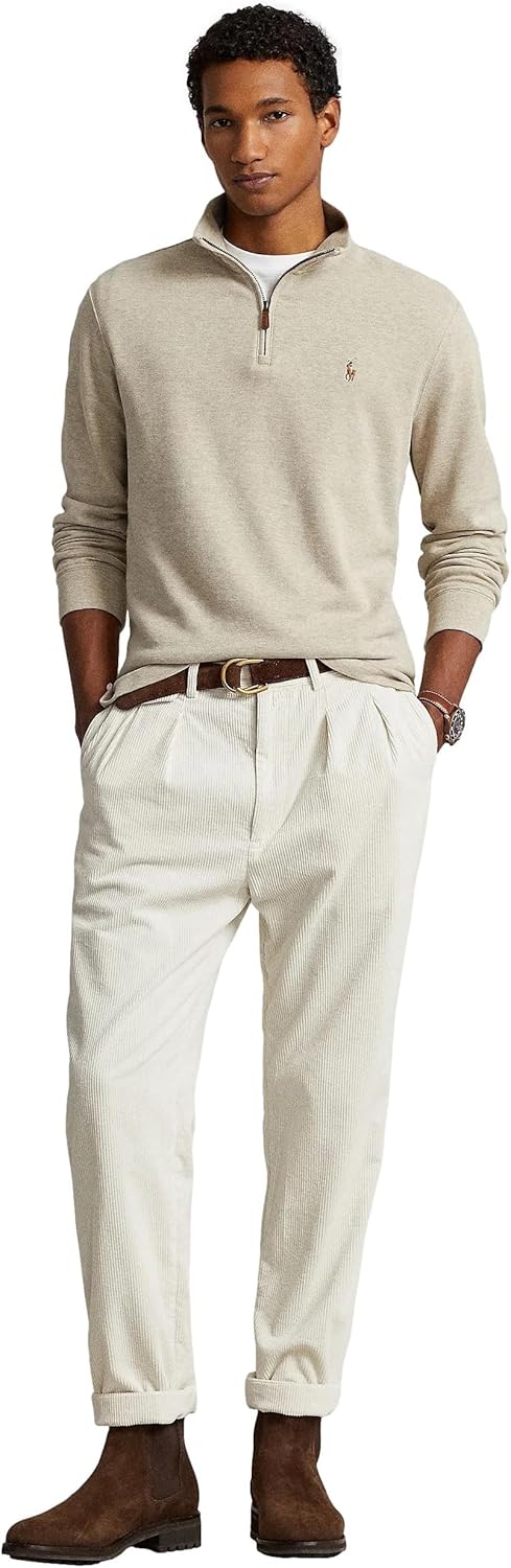 POLO RALPH LAUREN Men's Classic Estate-Rib Quarter-Zip Pullover Sweater