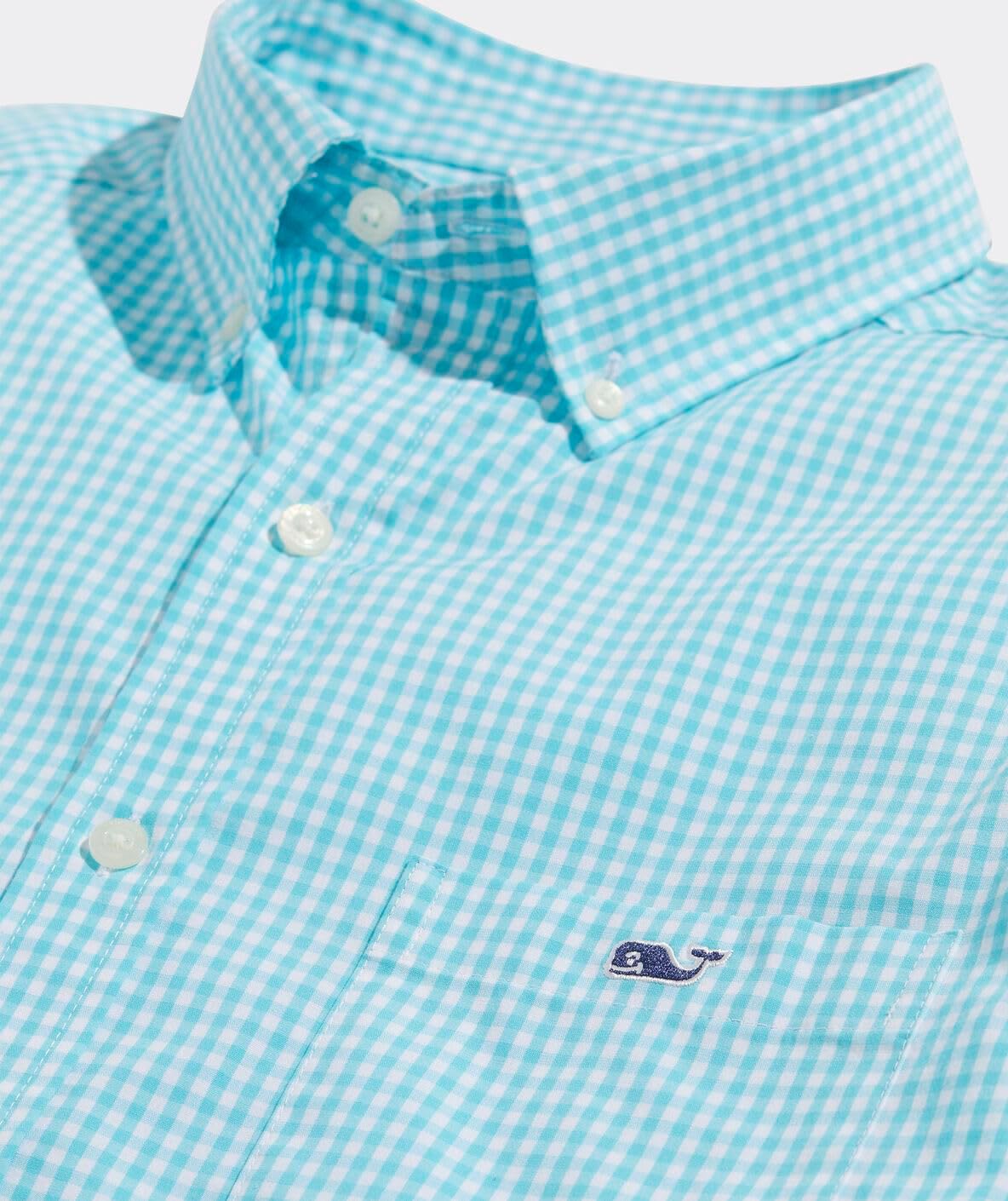 vineyard vines Men's Gingham Stretch Poplin Shirt