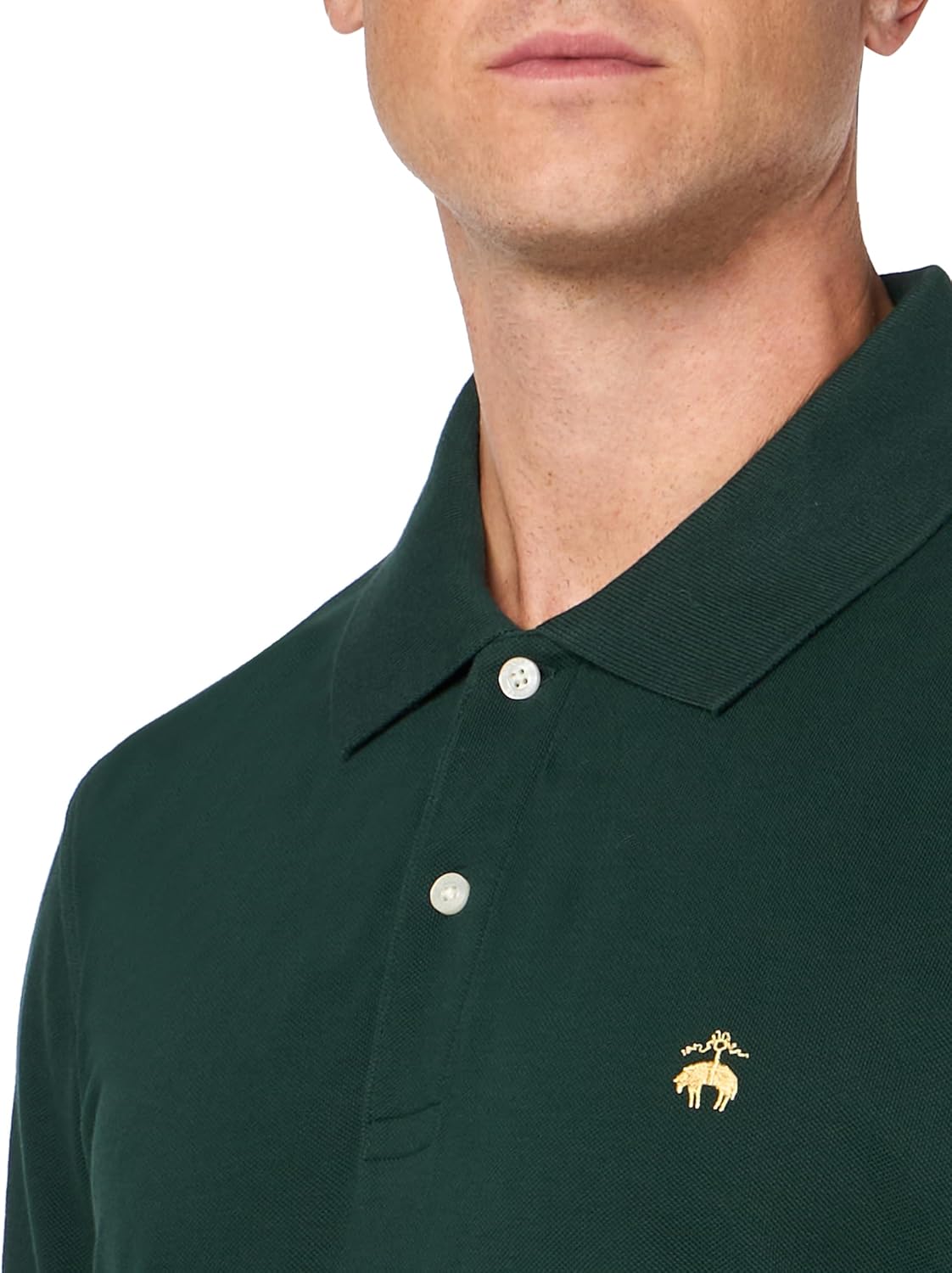 Brooks Brothers Men's Cotton Pique Stretch Logo Short Sleeve Polo Shirt