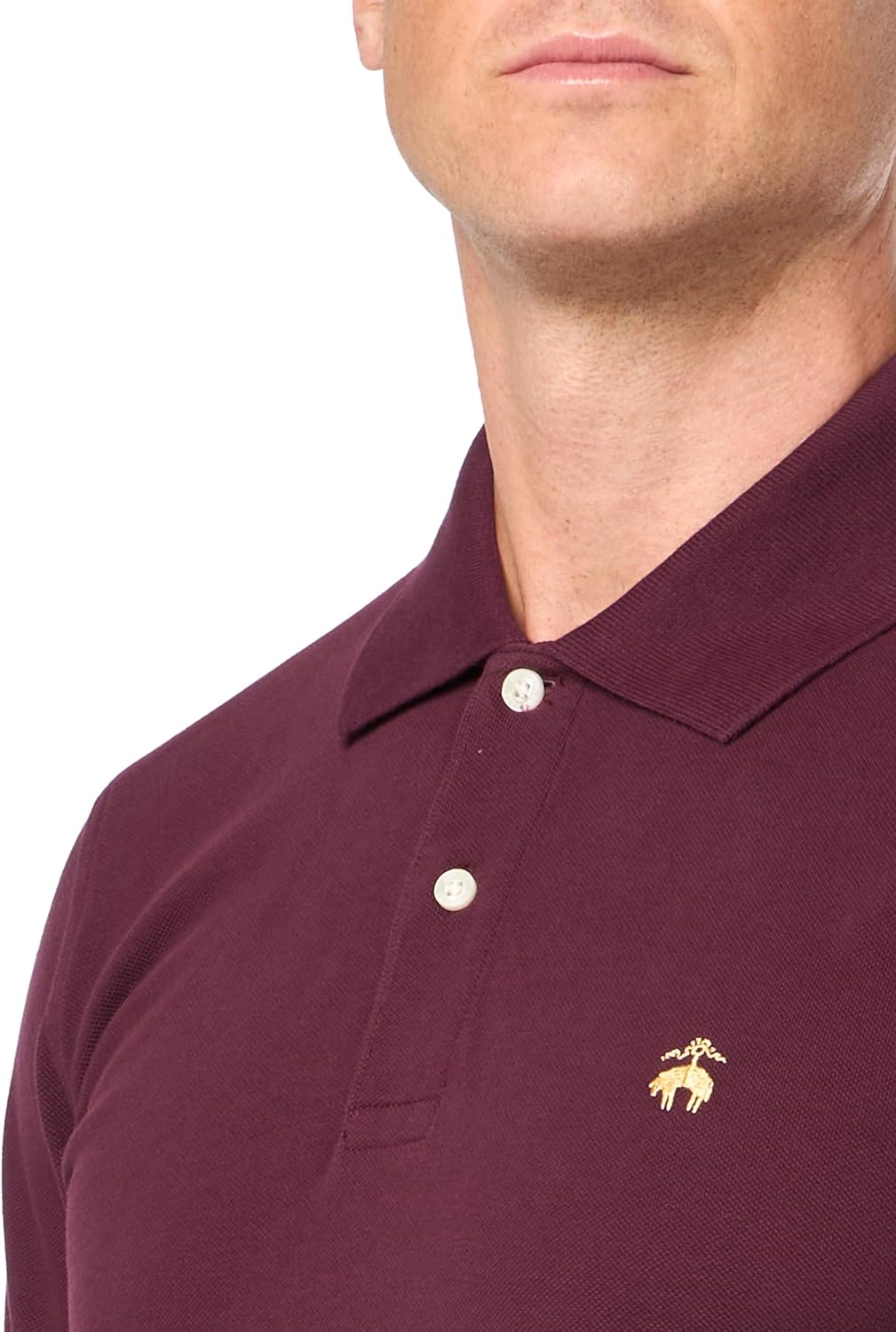 Brooks Brothers Men's Cotton Pique Stretch Logo Short Sleeve Polo Shirt