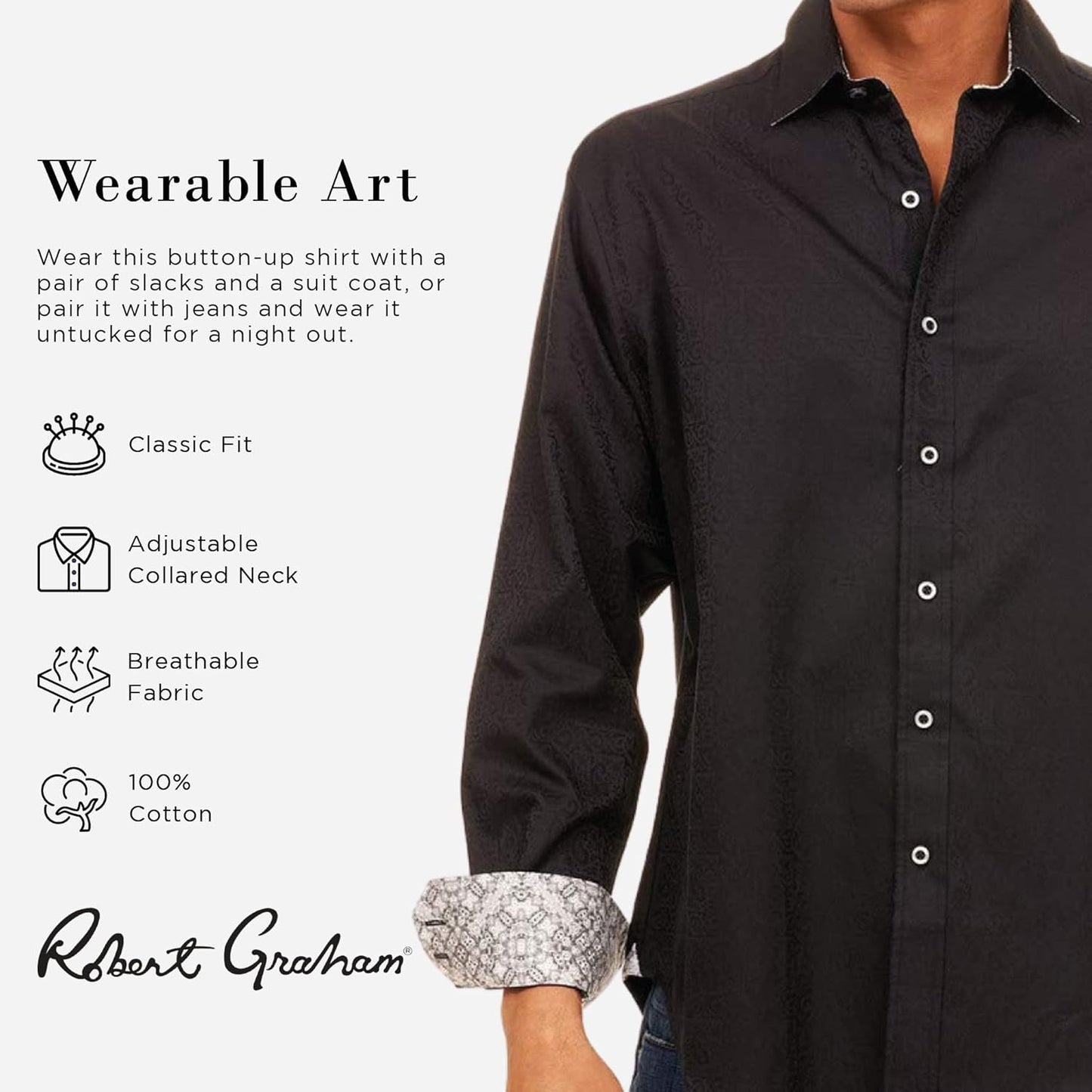 Robert Graham Men’s Windsor Long-Sleeve Shirt, Button-Up Shirt for Men