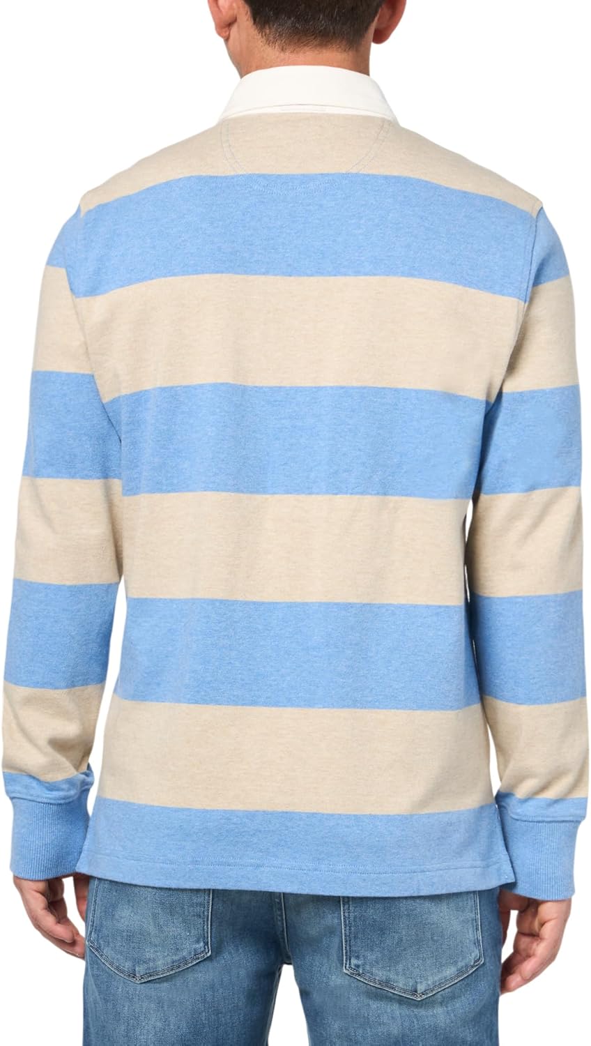 Brooks Brothers Men's Long Sleeve Garment-Washed Cotton Rugby Shirt