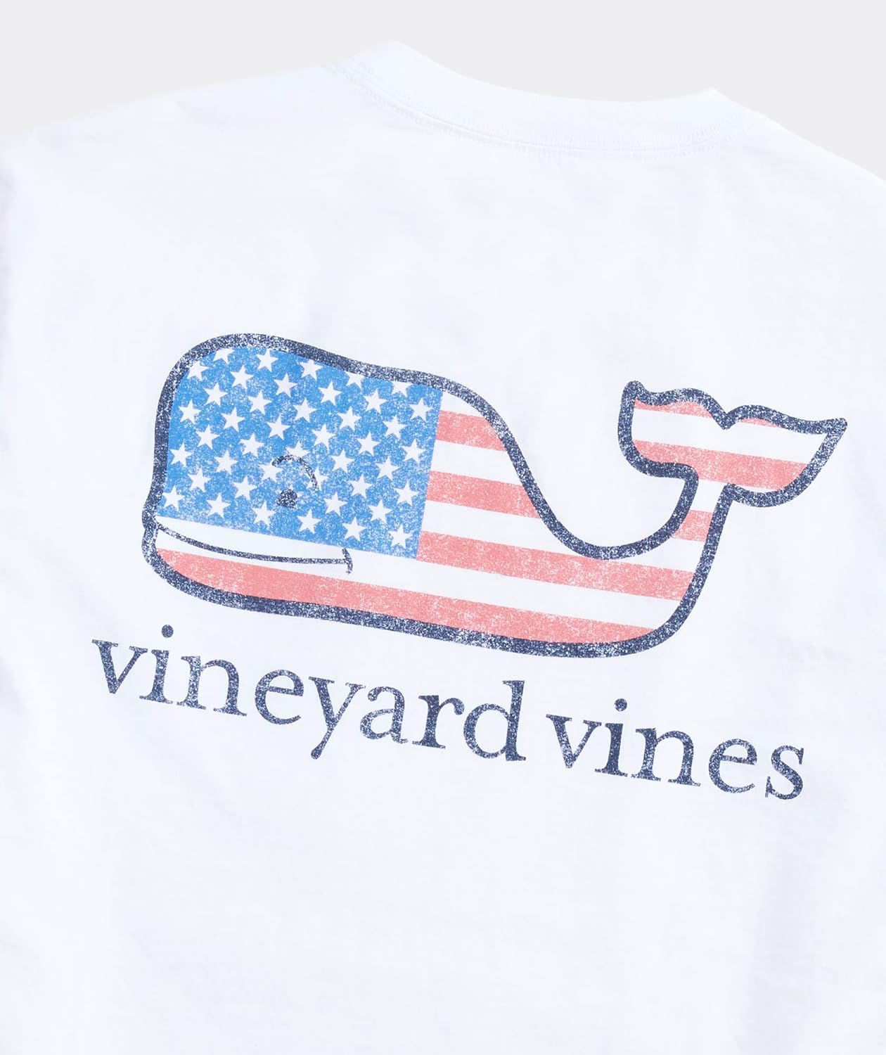 vineyard vines Men's Flag Whale Short Sleeve Pocket Tee