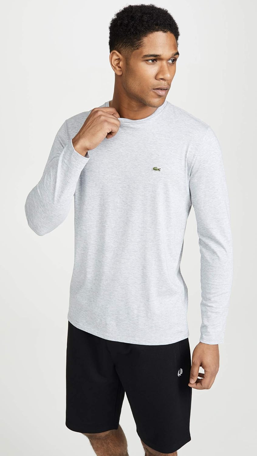 Lacoste Men's Long Sleeve Jersey Pima Regular Fit Crewneck T-Shirt