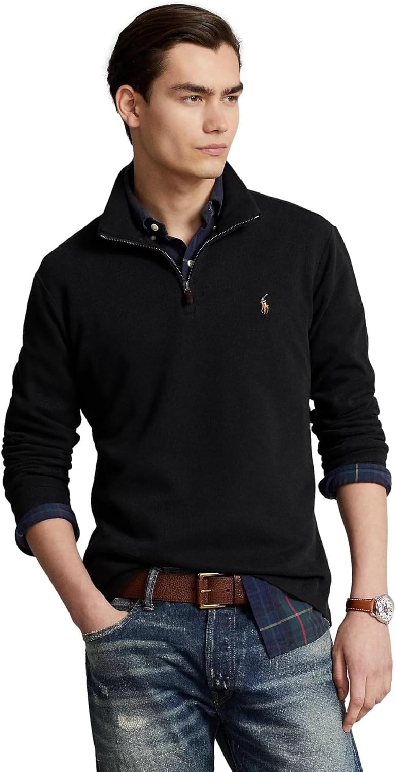 POLO RALPH LAUREN Men's Classic Estate-Rib Quarter-Zip Pullover Sweater